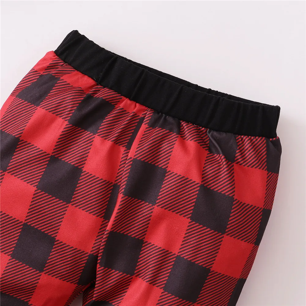 ZAFILLE Mädchen Baby Mit Kapuze Top + Plaid Hosen \