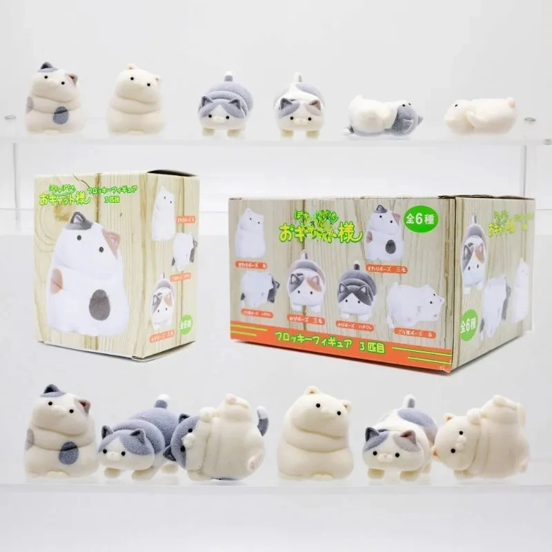 

Флокированный толстый котенок, флокированные кошки, слепая коробка, игрушки, кавайные милые куклы, подарки, игрушки, коллекционные украшения, подарки для детей