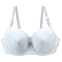 Sujetadores Push Up de copa completa para mujer, Bralette Sexy de encaje con estampado de diamantes decorativo, ropa interior cómoda de talla grande, novedad de 2023