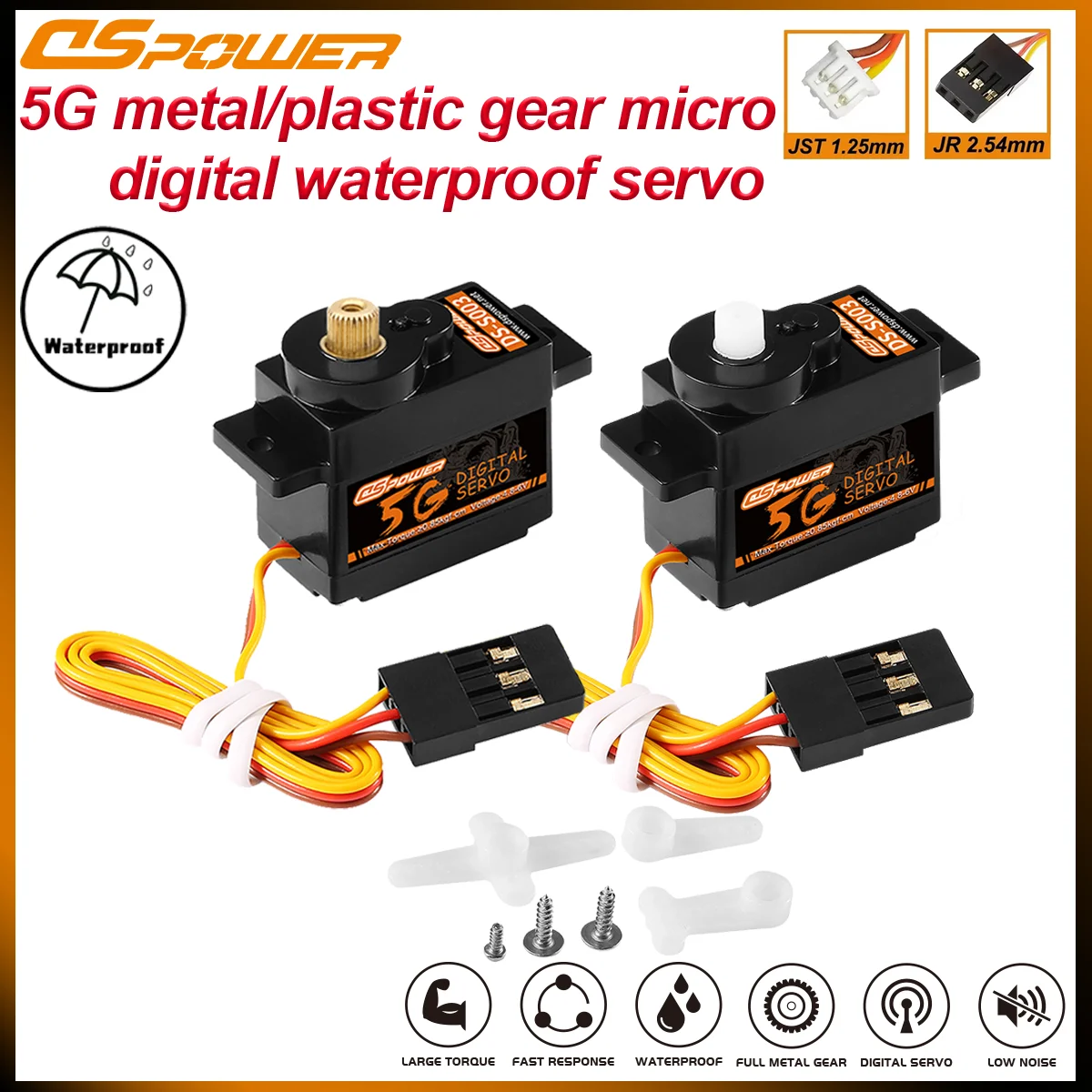 DSPOWER 5G Micro Digital Waterproof Metal/plastic Gear Servo for RC Plane Drone Quadcopter Helicopter Fixed-wing Wltoy K969 K989