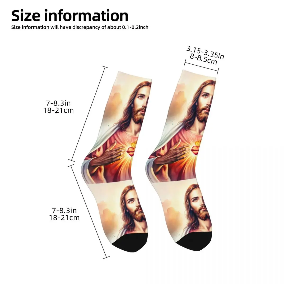 Catholic Saint Jesus Christ Socks for Women Men Merch All Seasons Christian Religious Cotton Middle Tube Socks Sweat Absorbing