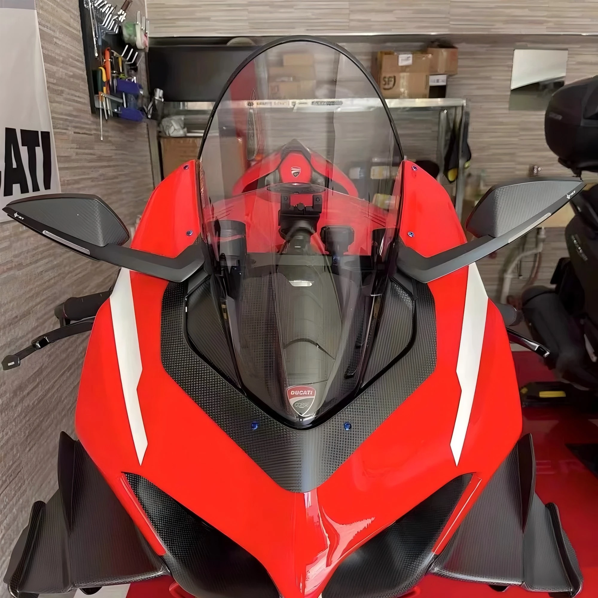 Nieuw Voor Ducati Panigale V4 V4S V4R 2018-2023 Koolstofvezel Achteruitkijkspiegel Cover Kuipje Motorfiets Gemodificeerde Onderdelen Versieren cap