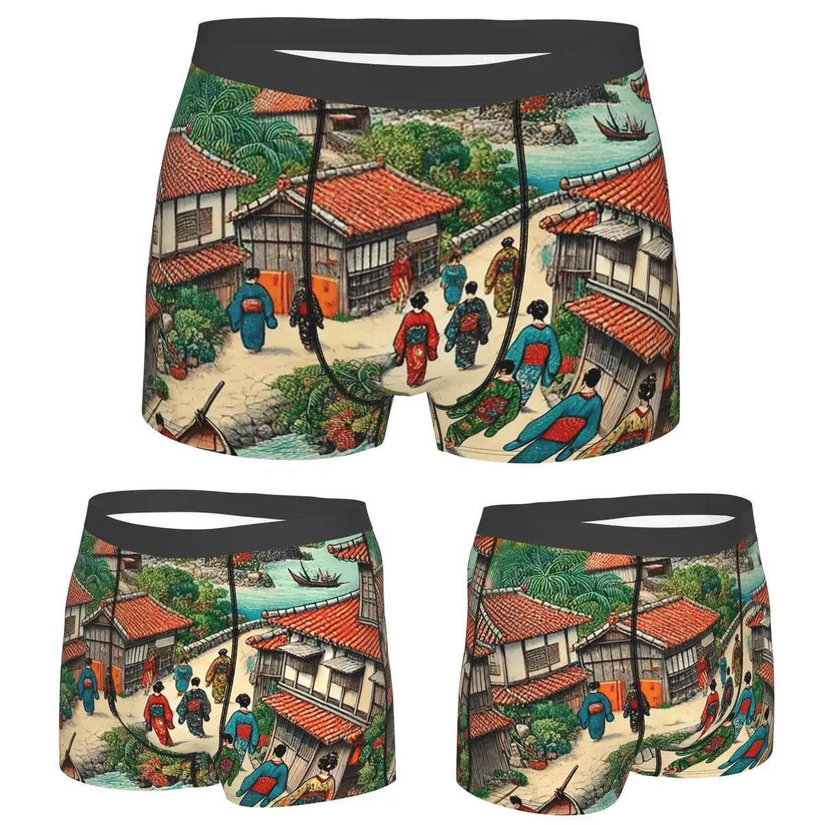 

Boxer Underpants Shorts Ryukyu Kingdom Castle Town Walk Panties Men's Comfortable Underwear for Homme Man Boyfriend Gifts