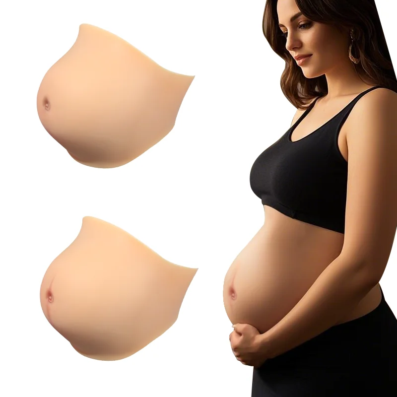 

ONEFENG Skinless Belly 1300-1550g Fake Stomach Real Skin Silicone Belly for Drag Queen Crossdresser Fake Pregnant Pregnancy