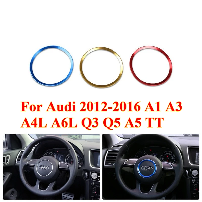 

1PCS Car Steering Wheel Center Ring Decor Trim Cover for Audi 2012-2016 A1 A3 A4L A6L Q3 Q5 A5 TT Car Interior Accessories