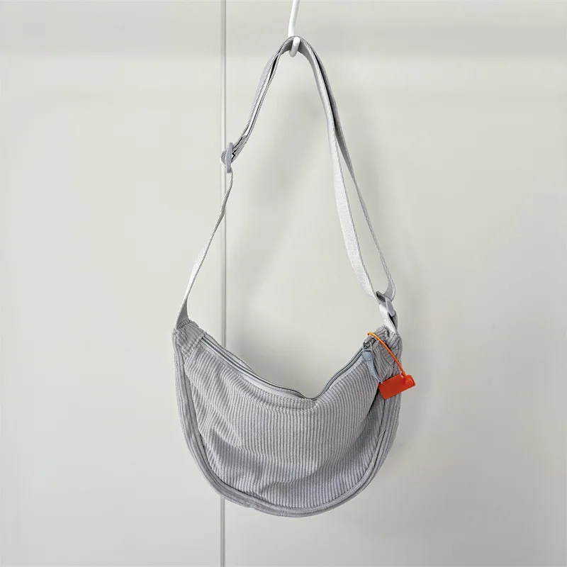 Hana Lau Solid Corduroy Hobo Shoulder Bag 5