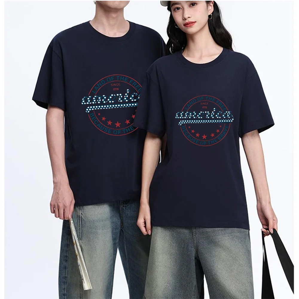 America Land Of The Free Because Of The Brave Printed T Shirt Breathable Fabric Unisex Fit Personalized Custom T Shirt Aesthetic
