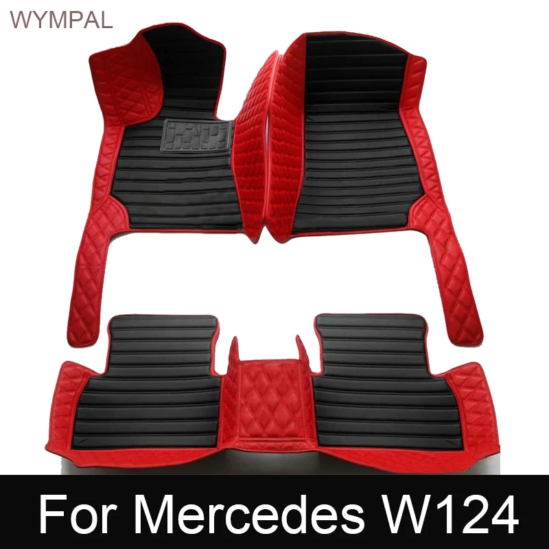 Custom Automotive Car Floor Mats For Mercedes W124 1985 1986 1987 1988 1989 Auto Luxury Leather Men Women Car Mats Full Coverage