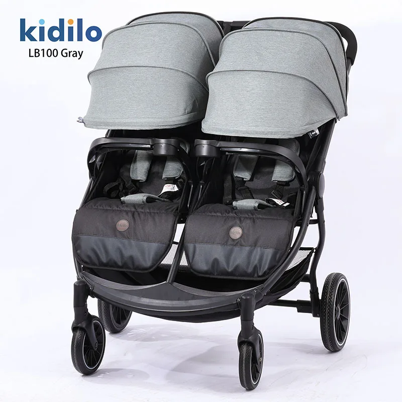 Kidilo Twin stroller Sit and lie down Lightweight folding baby Full shed High view stroller Stroller