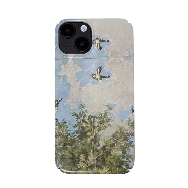 

Blue Sky Forest Little Bird Phone Case for IPHONE 17 Air 16E 15 PROMAX 14 Plus 13 12 MINI 11 PRO 16Plus XR Acrylic Phone Cover