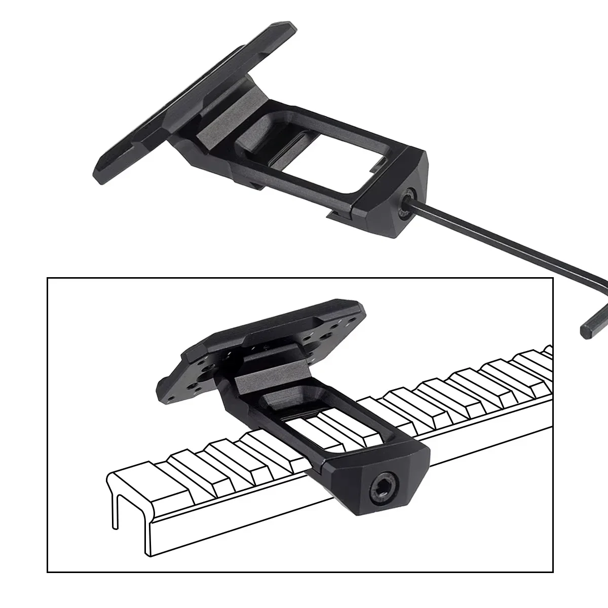 Montaż boczny do celownika kolimatorowego 45 °   Akcesoria do montażu lunety offsetowej Metal RM T01 T02 Red Dot Holographic 45 Degree Bracket