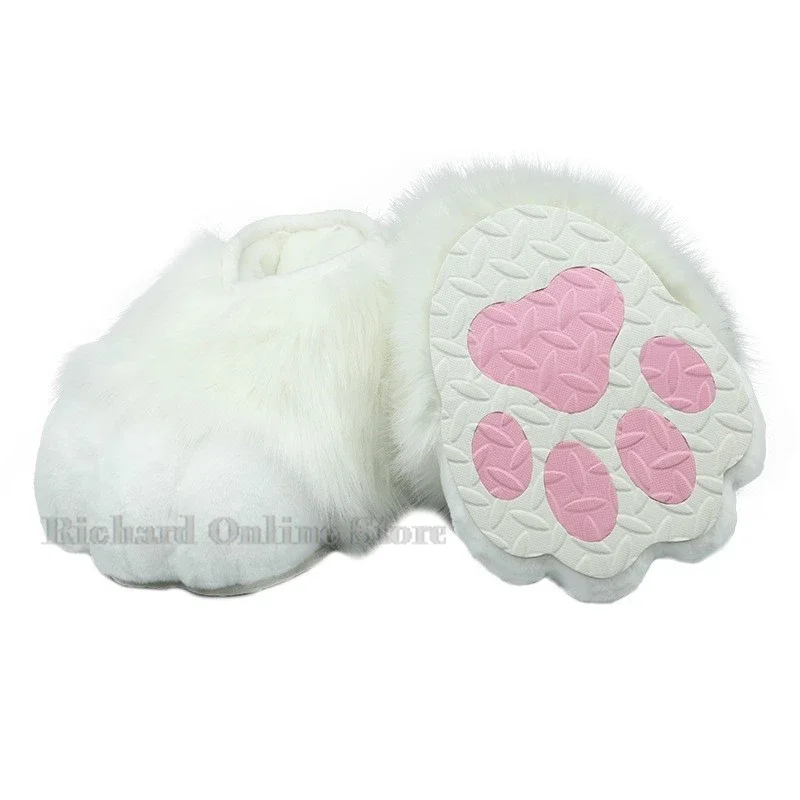 Fursuit Cosplay Paws Shoes Accessories Furry Cosplay Bunny Cat Short Boots Cute Fluffy Animal Hobby Party Cos Unisex Costume