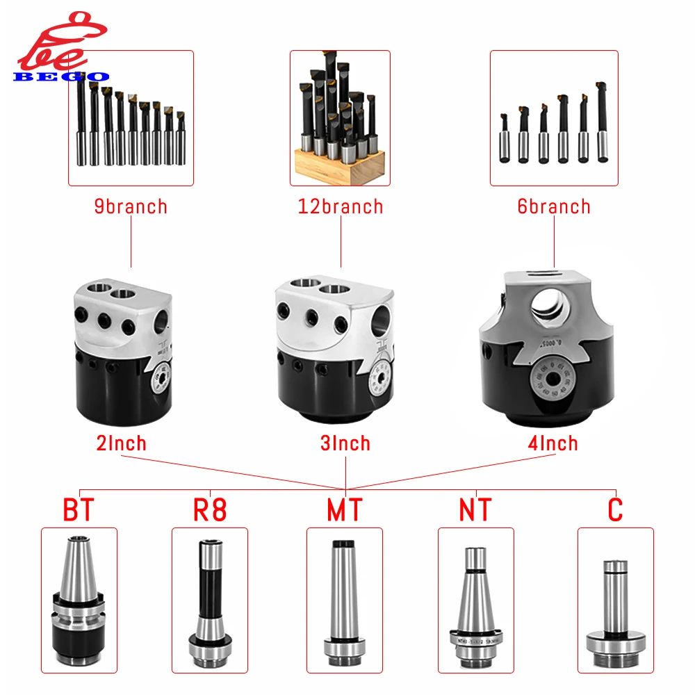 F1Boring Hole Boring Bar Set Tungsten Carbide Bar Boring Head MT SK R8 BT40 NT40 Boring Bar Set Boring Device F1 Boring Tool