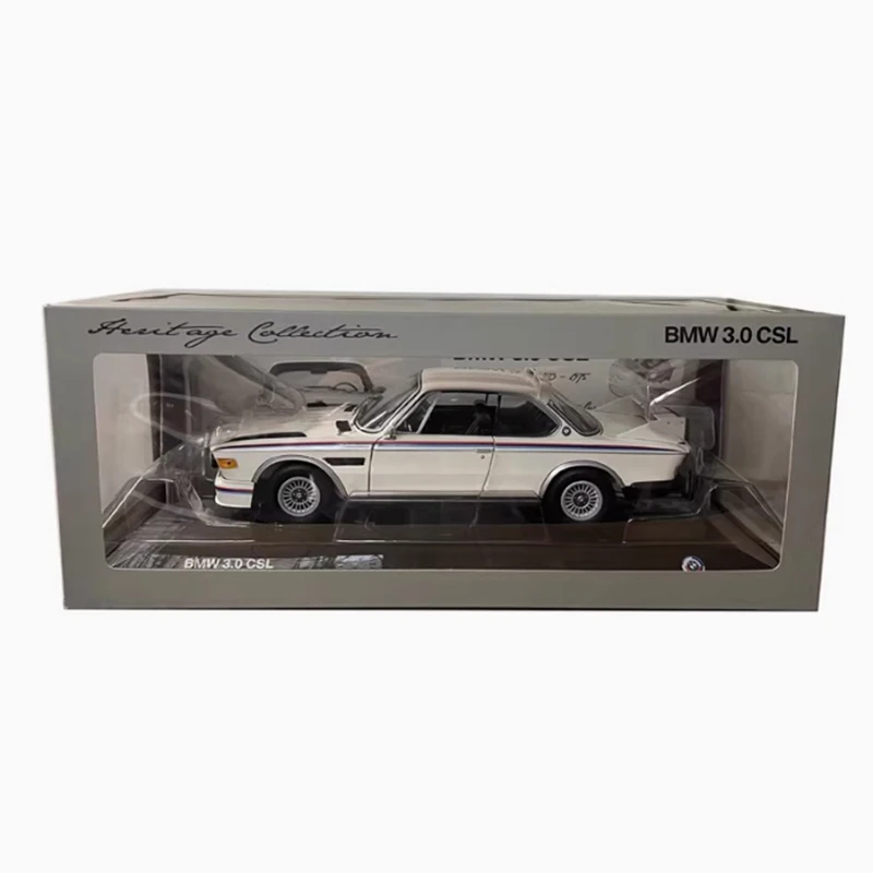 Diecast 1:18 Scale  BMW 3.0 CSL E9 1973 White Alloy Collection Model Adult Classic Collection Decoration Gift Toys Static Displa