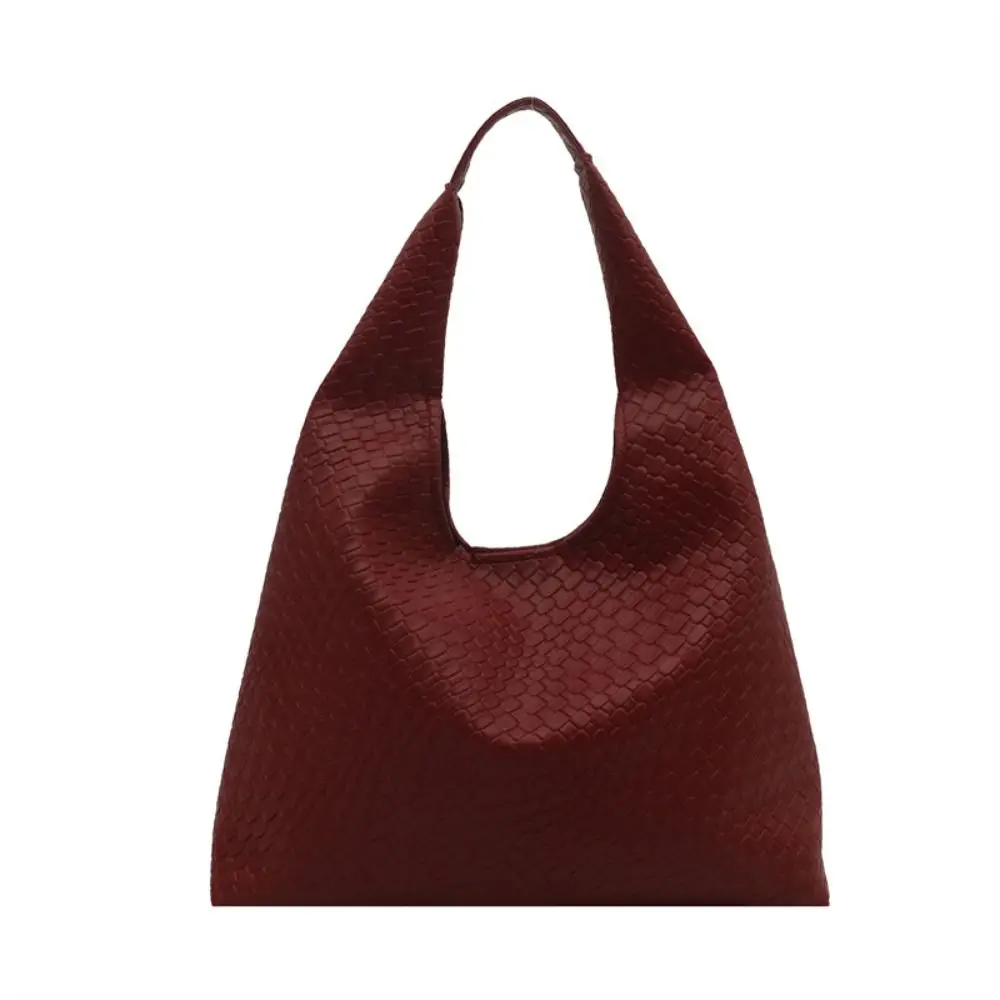 

Casual Soft Artificial Leather Shoulder Bags Large Capacity Woven Pattern Handbags Women Tote Bag for Ladies Girls