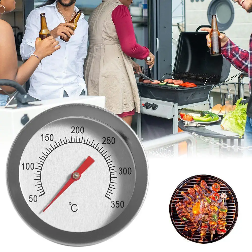 Convenient Large Face BBQ Thermometer Probe Bimetallic Oven Thermometer Gauge 50℃350℃ Grill Thermometer Kitchen