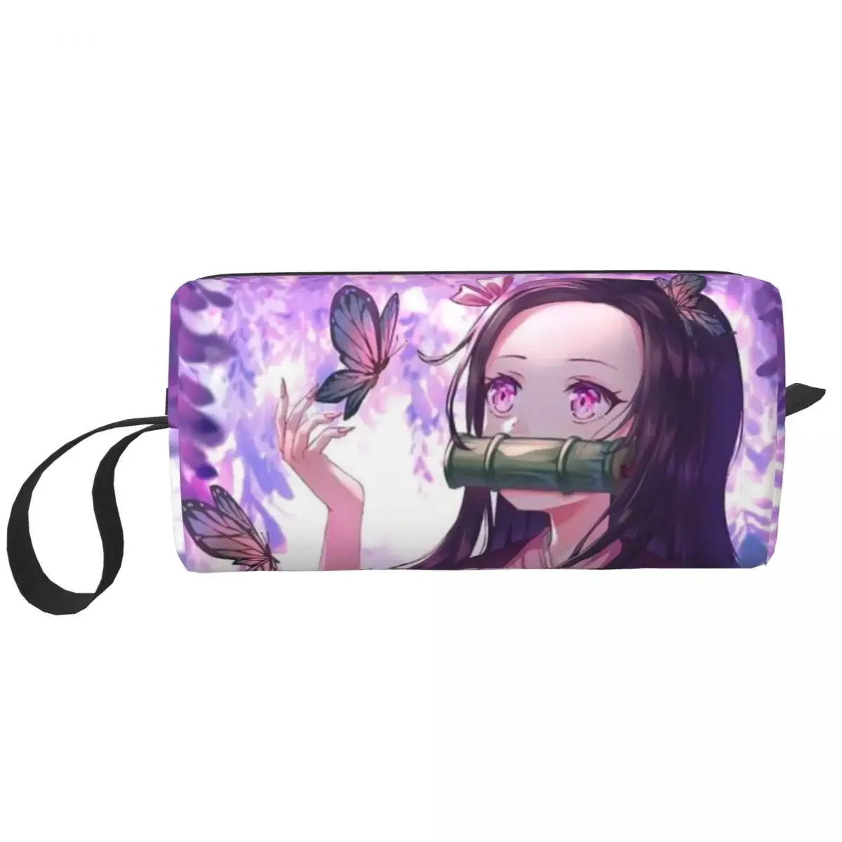 Kimetsu No Yaiba Nezuko Toiletry Bag Women Demon Slayer Anime Manga Cosmetic Makeup Organizer Lady Beauty Storage Dopp Kit Box