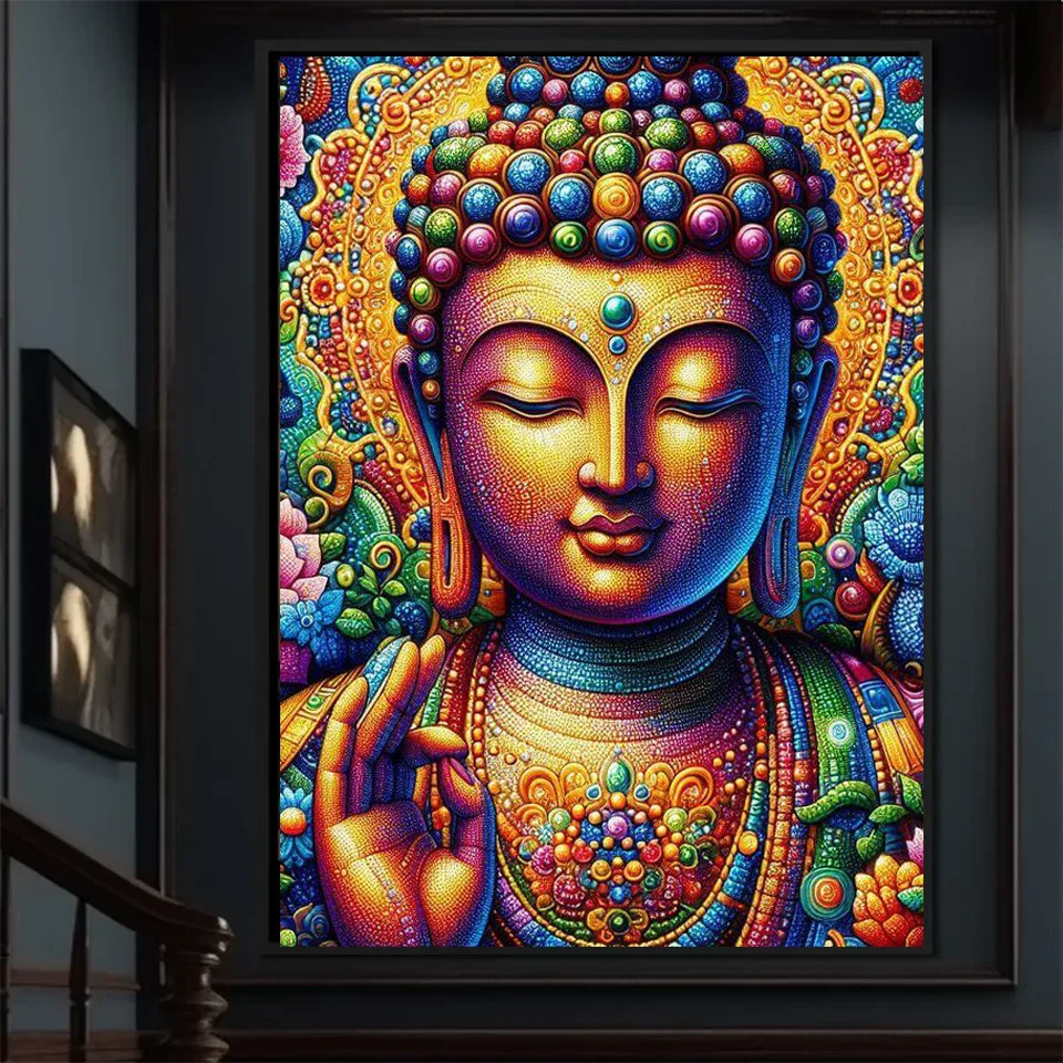 Buddha Statue DIY 5D Diamond Painting Kits New 2024 Cross Stitch Kits Mosaic Diamond Embroidery Religion Portrait For Home Decor