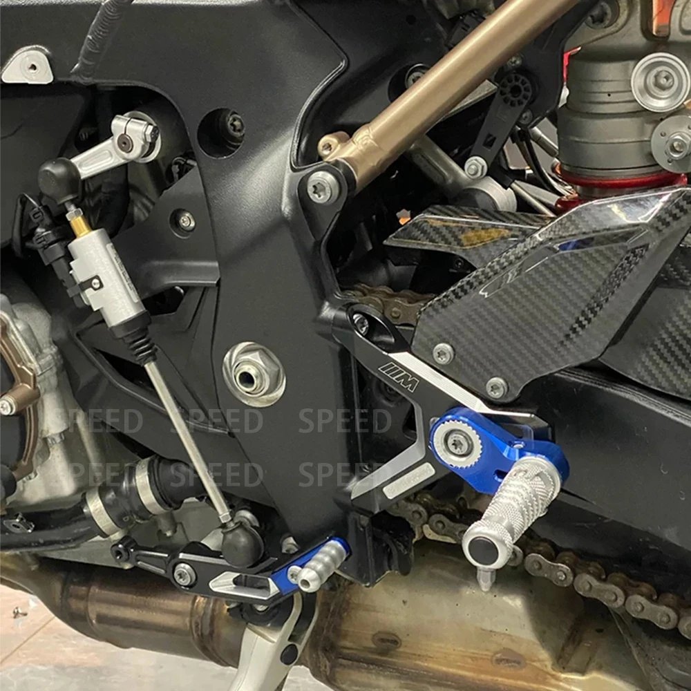 BMW S1000RR 2019 2020 2021 2022 탄소 섬유 CNC 알루미늄 오토바이 발 페그 레스트 후방 세트 발판