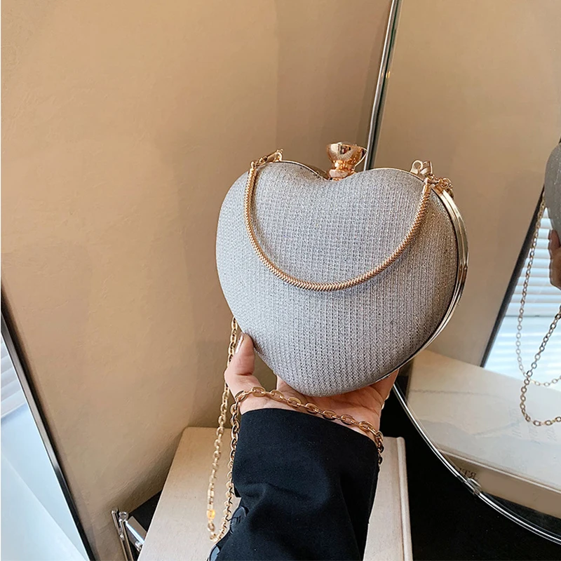 Niedliche Herz-Handtasche, Abendessen-Tasche, 2024, neue Kette, Feentasche, vielseitiger westlicher Stil, eine Schulter, diagonales Kreuz, Pfirsich-Herz-Tasche – Detail 30