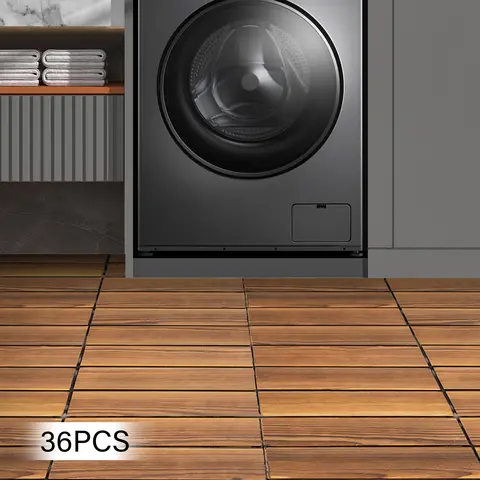 36 पीसीएस हार्डवुड इंटरलॉकिंग पैटियो डेक टाइल्स, आउटडोर और इनडोर के लिए लकड़ी इंटरलॉकिंग फ़्लोरिंग टाइल्स, 12 8 best sales अलंकार - №8