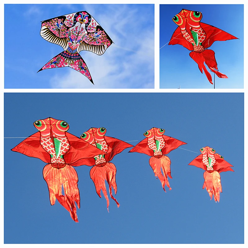 

free shipping goldfish kite flying traditional swallow kite string line for children kites fish kites butterfly kite Windsurfing