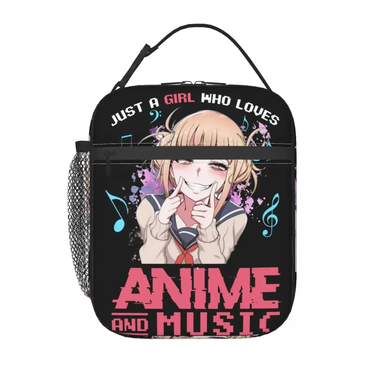 Just A Girl Who Loves Anime Music Himiko Toga Insulated Lunch Bag Portable  Cooler Thermal Lunch Tote Beach