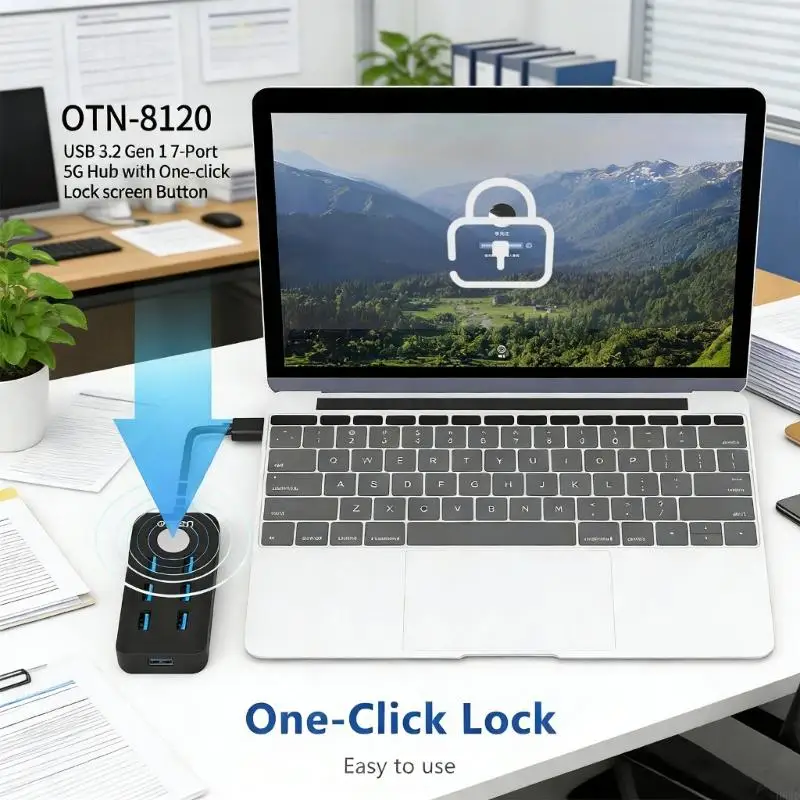 Efficient USB3.0 Splitter USB Docking Station With Single Button Lock And Multi Device Compatibility USB/Rj45 H8WD