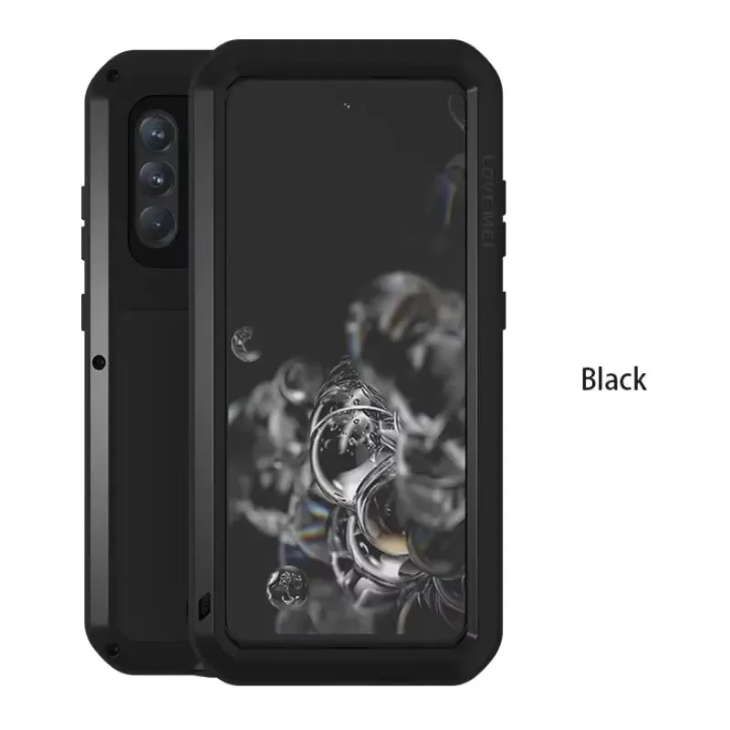 Love Mei Stofdichte Militaire Kwaliteit Metalen Beschermhoes voor Samsung S24FE S23 S21 S20 FE Siliconen Stootbestendige Telefoonhoes