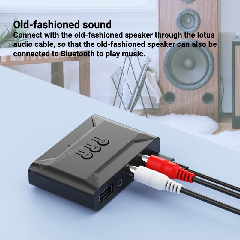 بلوتوث 5.4 استقبال الصوت 3.5 مللي متر AUX RCA USB U-القرص ستيريو الموسيقى اللاسلكية محول الصوت للكمبيوتر التلفزيون سيارة عدة المتكلم مكبر للصوت