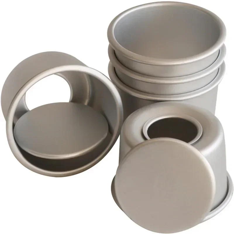 2/5/10/20pcs 2Inch Aluminum Alloy Round Baking Mold For Cakes Chiffon Mousse Pastry Mould Dish With Removalbe Bottom Bakeware