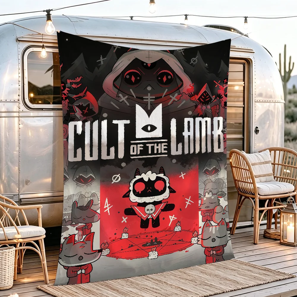 Game C-Cult of the L-Lamb flag Tapestry Room Decoration Wall Hanging Aesthetic Bedrooms Advertising Banner