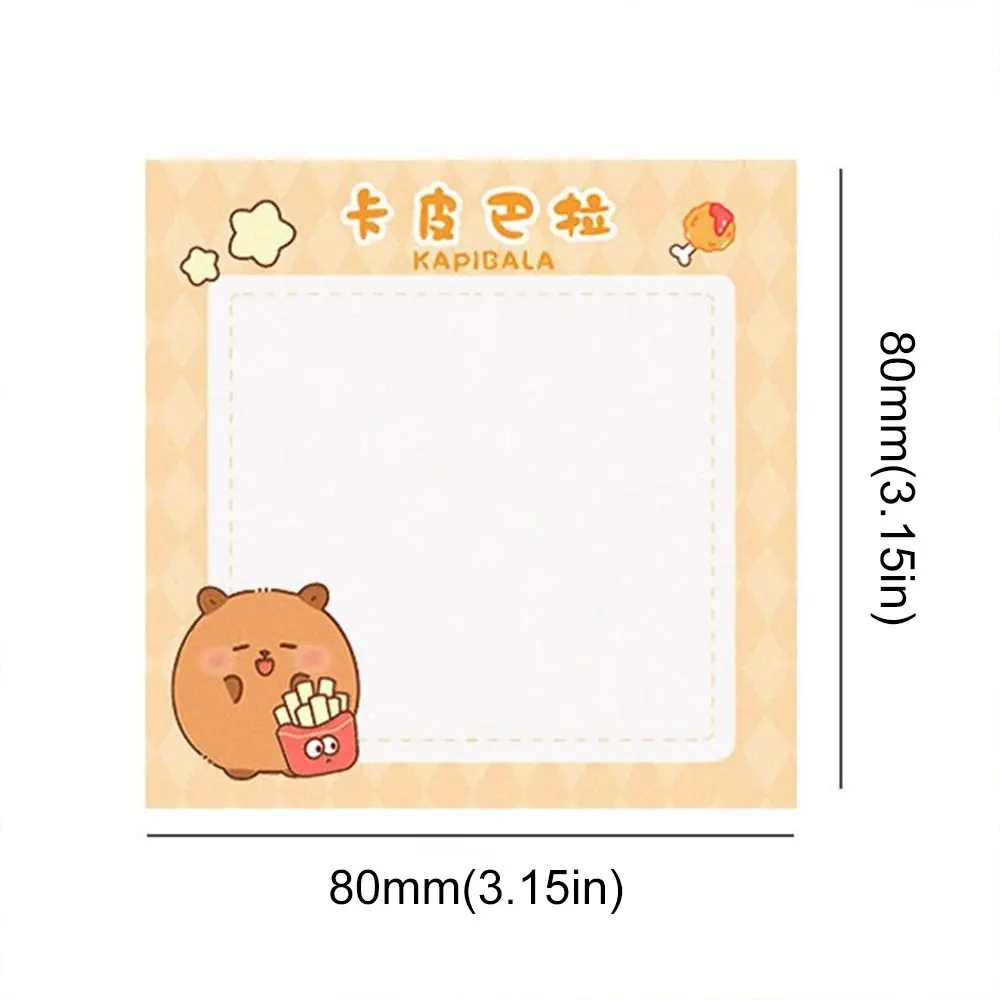Multifunction Cute Capybara Sticky Note Self-adhesive N Times Capybara Memo Pad Notepad Notebook Message Paper Office
