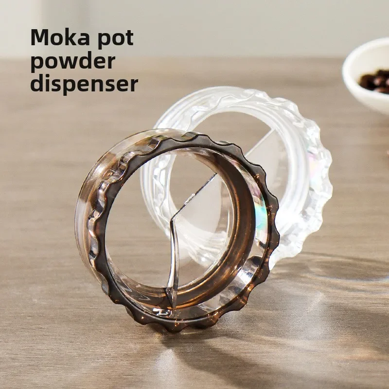 Coffee Tamper for Moka Pot Rotary Powder Dosing Ring Coffee Distributor Leveler for 3/6 Cups Espresso Tools