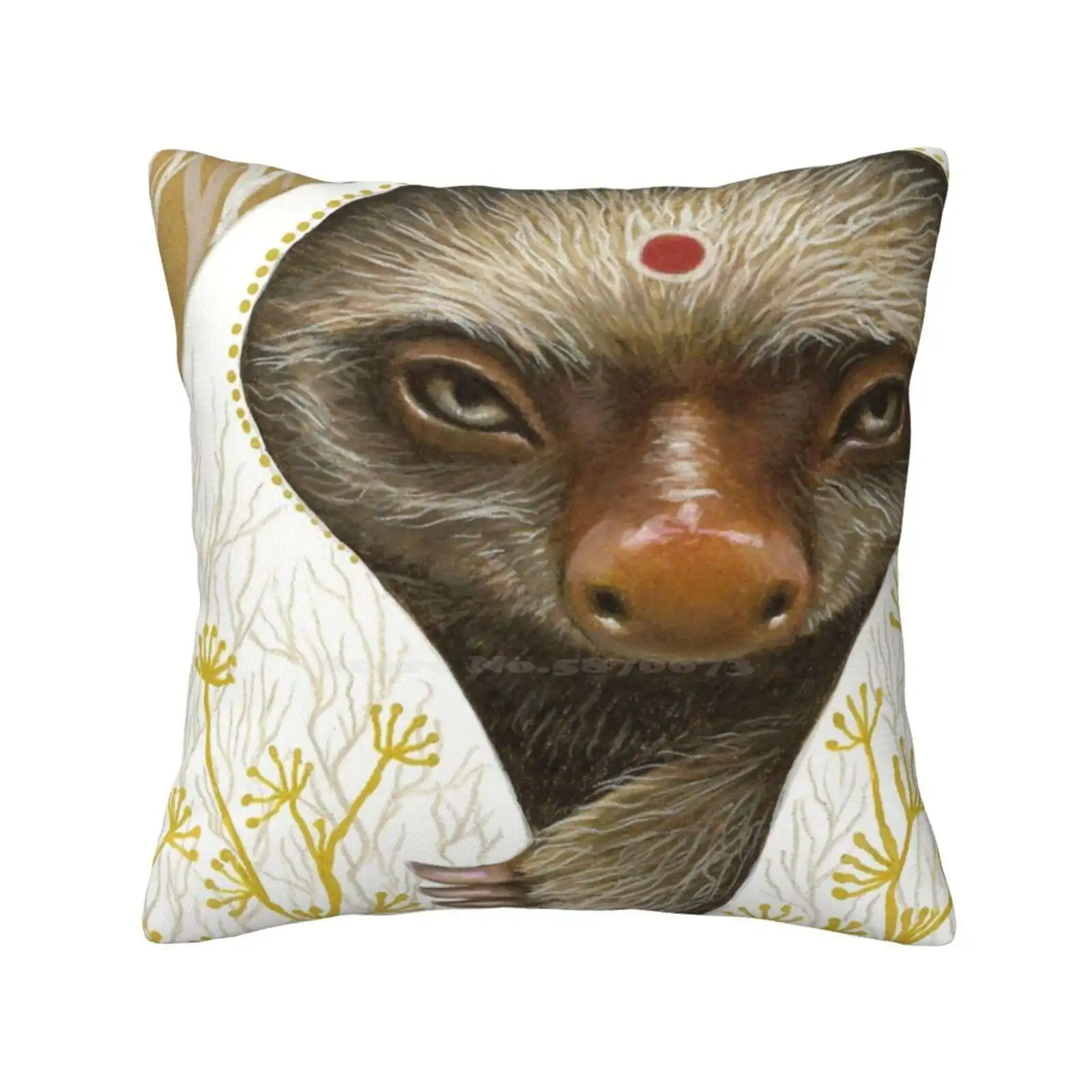 Medicine Sloth Pillow Cover Hug Pillowcase Medicine Sloth Animal Wise Doctor Esoteric Savant Spirit