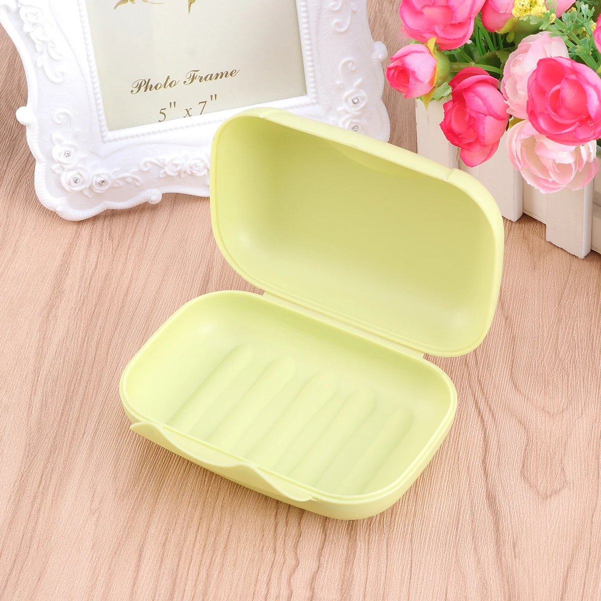 

Portable Box L Green Pp Plastic Leak Proof Travel Soap Container Camping Hiking Outdoor Use Lightweight Compact Soap