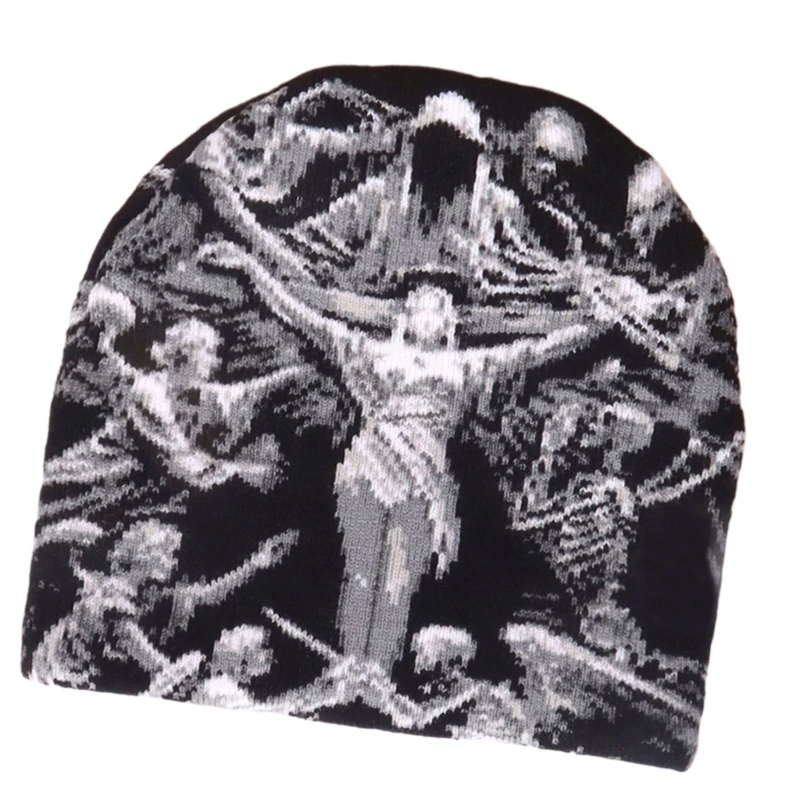 قبعة محبوكة من الأكريليك المستقر عتيقة Y2kbug جمالية للرياضة ومظهر ملابس الشارع #3