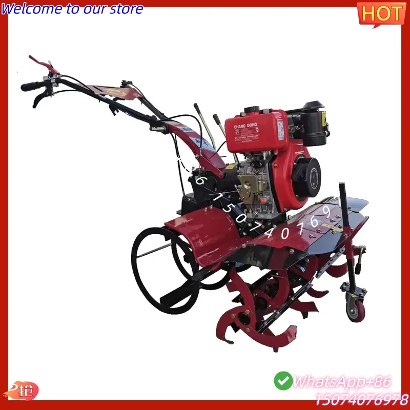 2026 Portable Mini Powered Cultivator Dry Land Ploughing Weeding Rotary Tiller view 6