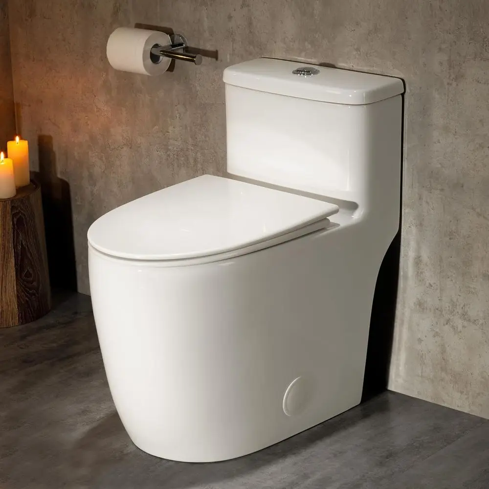 

Toilet Elongated with 17.5 ADA Height Comfort Chair Seat Compact Modern Toilets or Bathroom, Dual Flush High Efficiency 1.0/1.28