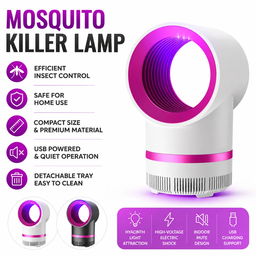 Trampa para Moscas LED, Repelente de Insectos, Trampa Física Portátil, Trampa Eléctrica para Mosquitos, Lámpara Antimosquitos para Interiores