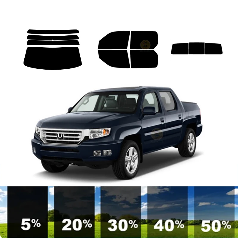 precut Removable Window Tint Film For Car 100% UVR 5%-70%VLT Heat Insulation Carbon ﻿For HONDA RIDGELINE 4 DR PU 2005-2014