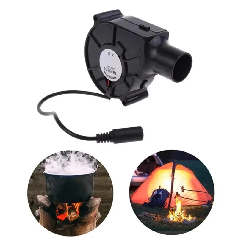 EU Plug BBQ Fan Air Blower High Velocity Air Mover Quiet DC Powered Fan Variable Speed Controller Picnic Barbecue Tool