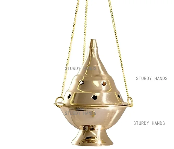 Brass burner hanging gold charcoal incense burner frame hardware accessories Feng Shui ornaments