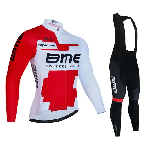Conjunto de camiseta de ciclismo del equipo Bmcing-Pro, uniforme MTB, ropa de bicicleta, ropa de bicicleta de secado rápido, ropa de ciclismo larga, conjunto de babero 19D, otoño