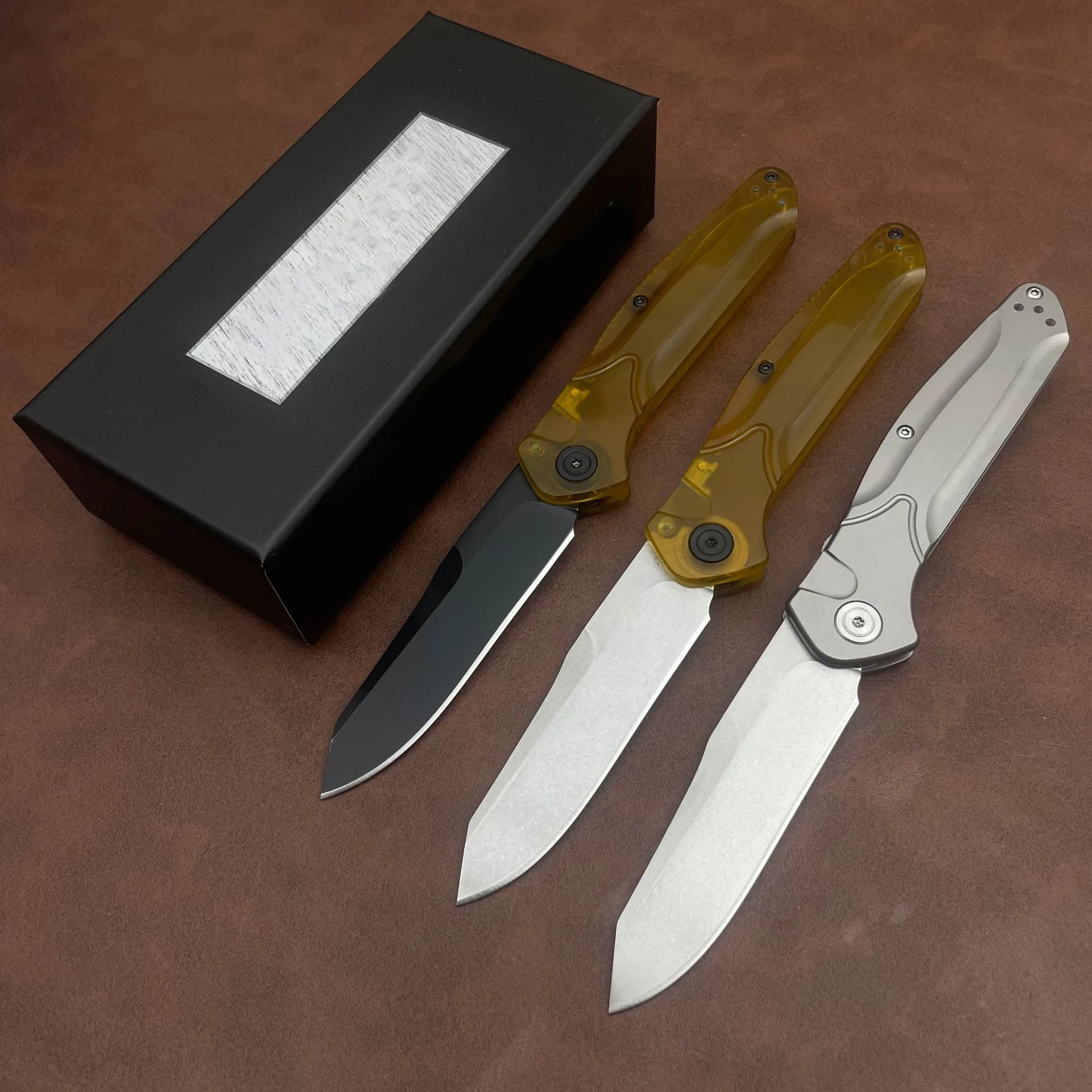 3Models 9400 Osborne Folding Knife 3.43" S30V/GB-D2 Satin Plain Blade, PEI/Titanium Handles-9400BK-1