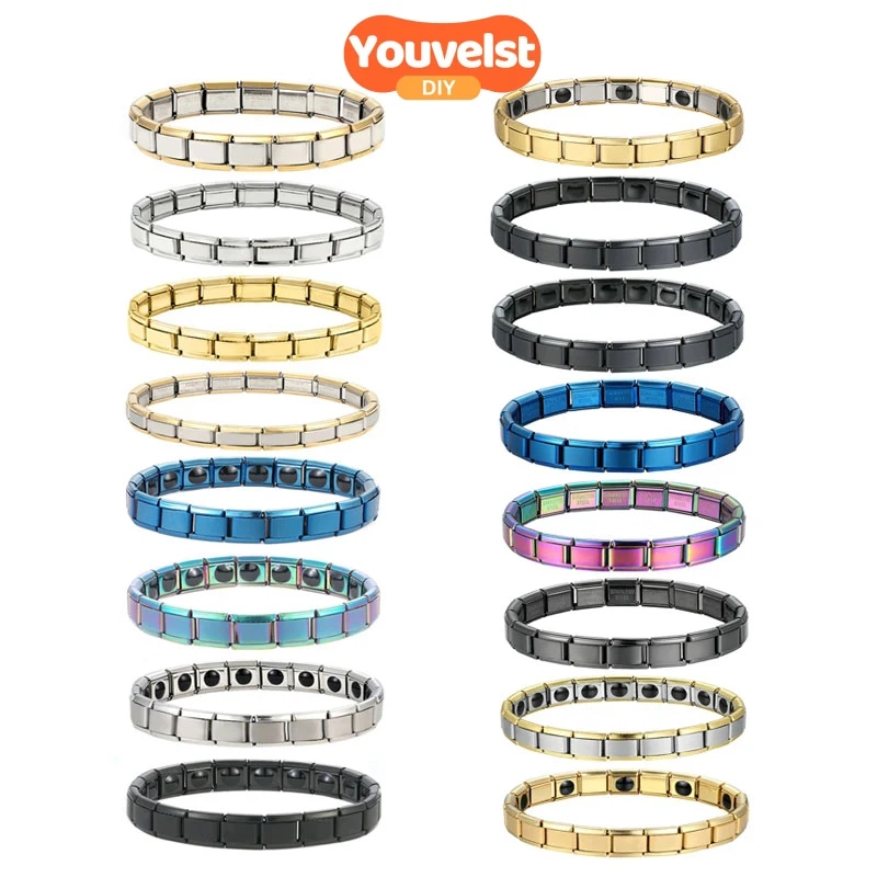 Youvelst Y2K Italian Charm Bracelets DIY Basic Elastic Charm Stainless Steel Bracelet Fashion Women'S Jewelry Making Wholesale