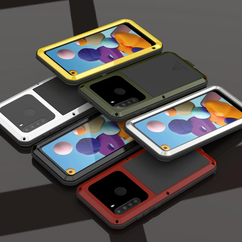 Love Mei Waterproof Case For Samsung Galaxy A21 (us) Case Powerful Metal Armor Shock Dirt Proof Water Phone Cases Sm-a215u (usa)