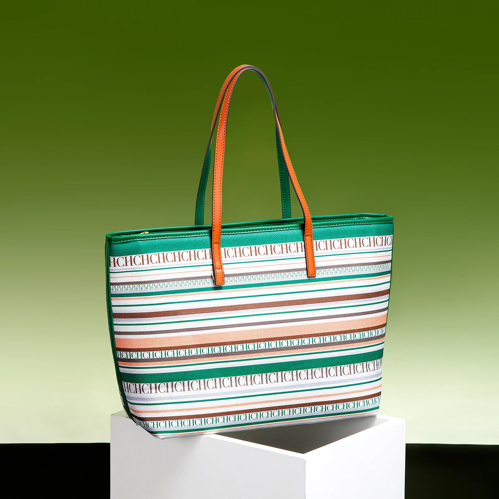 حقائب نسائية ماركة CH مخططة ملونة تصميم حقيبة كتف ذات سعة كبيرة مقاومة أنيقة كاجوال #2