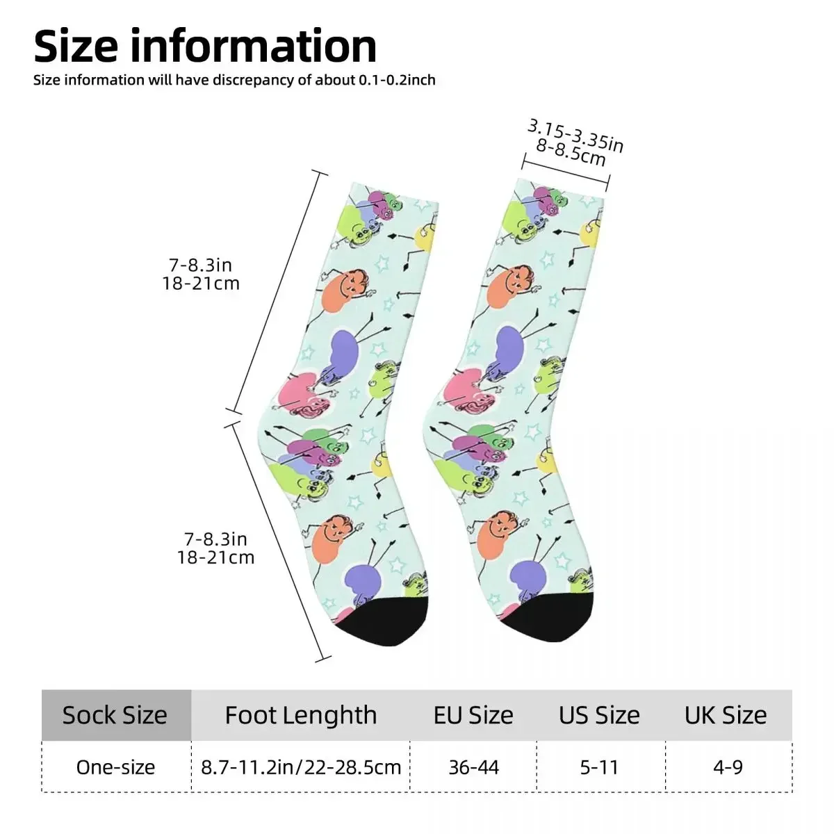 Dancing Kidneys Socks Harajuku High Quality Stockings All Season Long Socks Accessories for Unisex Gifts