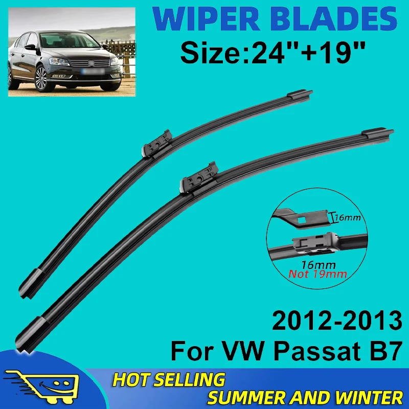 

2PCS Wiper Blades Set Kit For VW Passat B7 2012-2013 Front Windshield Brushes Windscreen Window Accessories